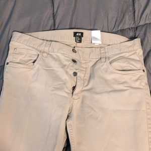 H&M tan button fly jeans